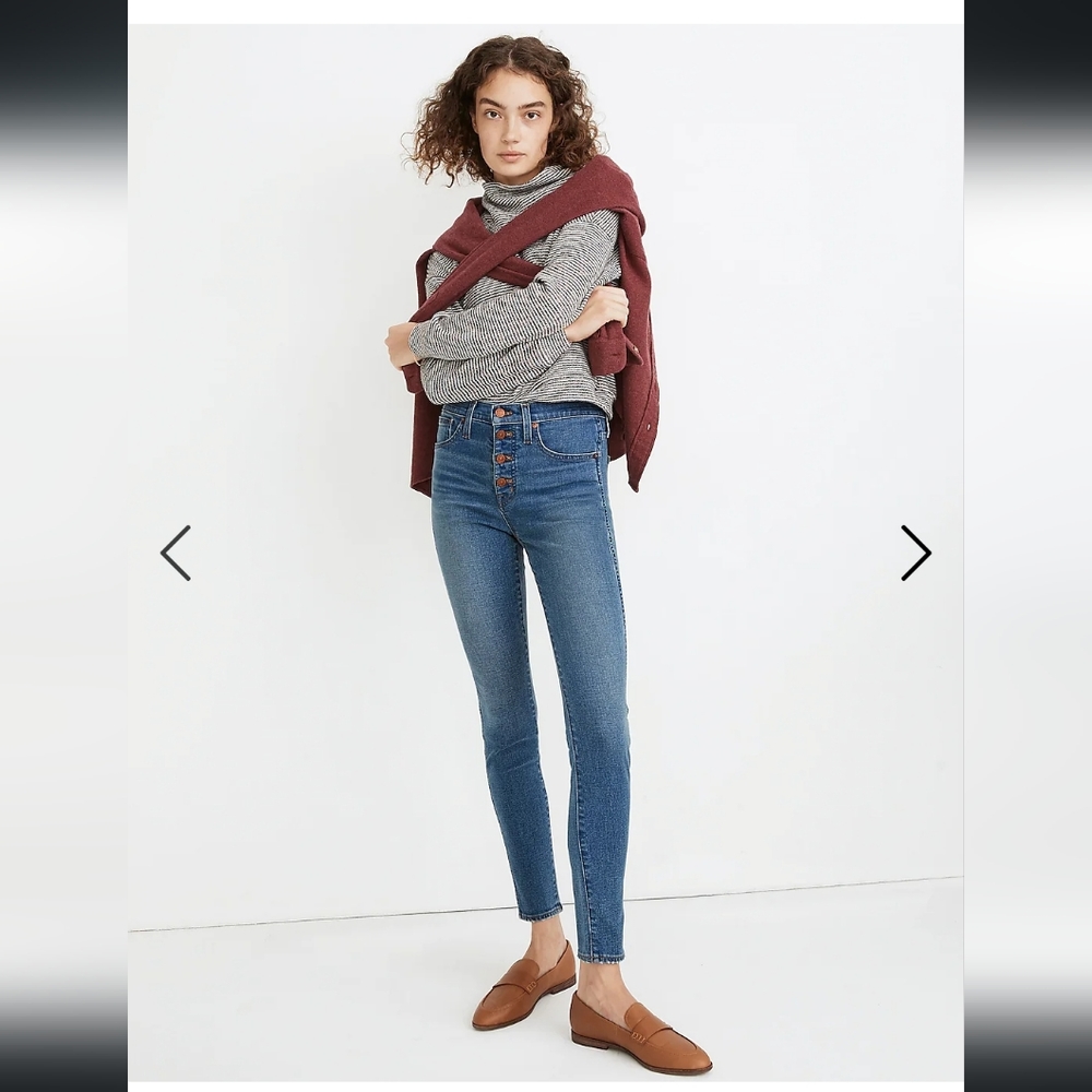 Petite 10" High-Rise Skinny Jeans in Dewitt Wash: Button-Front TENCEL™ Denim Edi